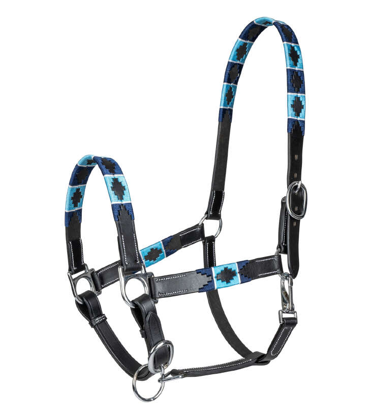 WALDHAUSEN Lederhalfter Polo schwarz/blau